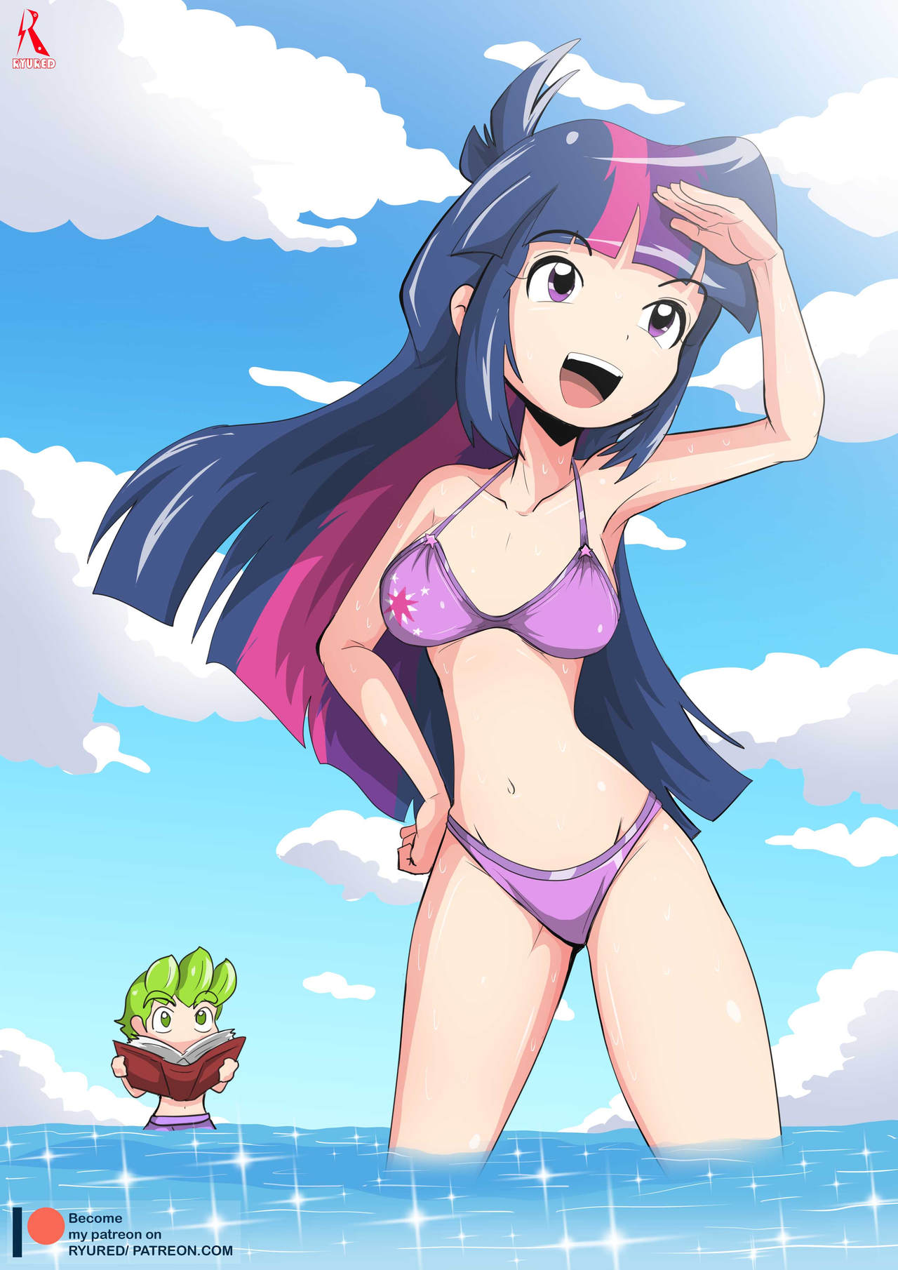 Mane 6 x Spike at Beach page 5 full