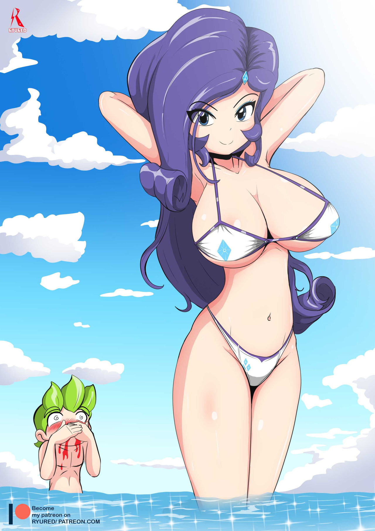 Mane 6 x Spike at Beach page 9 full