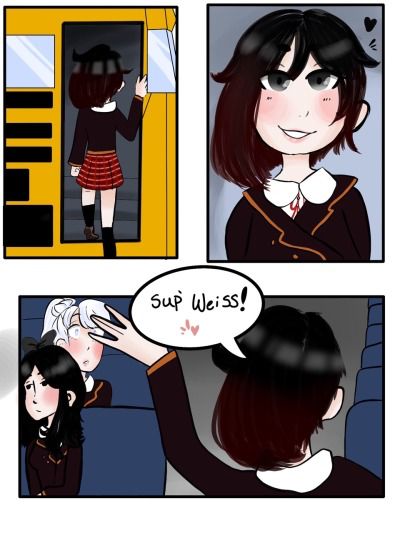 RWBY White Rose on the bus page 1 full