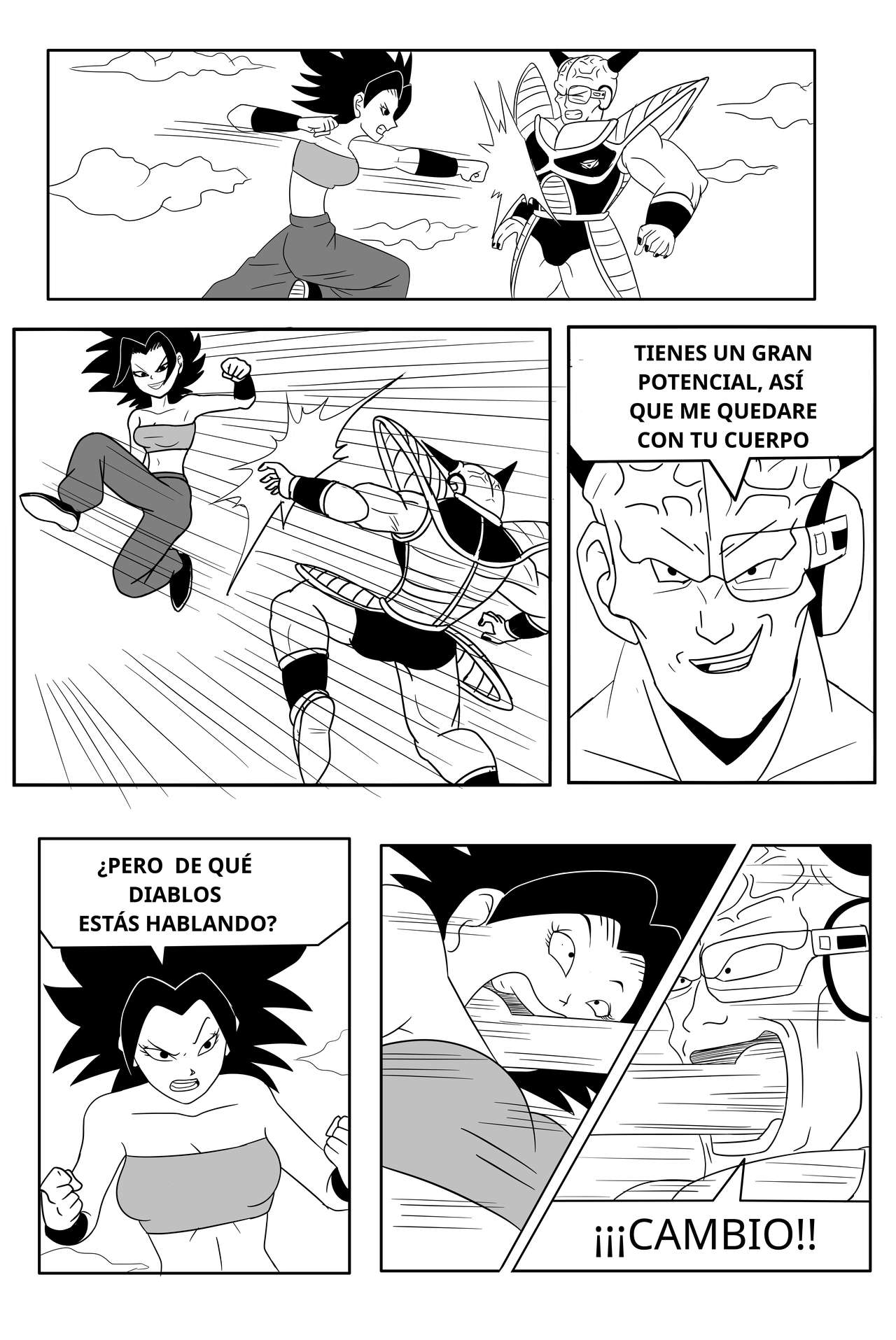 Que pasaría si... Ginyu vs Caulifla page 3 full