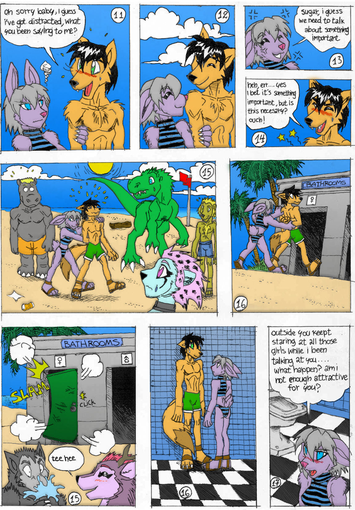 Lusty Beach Colored page 3 full
