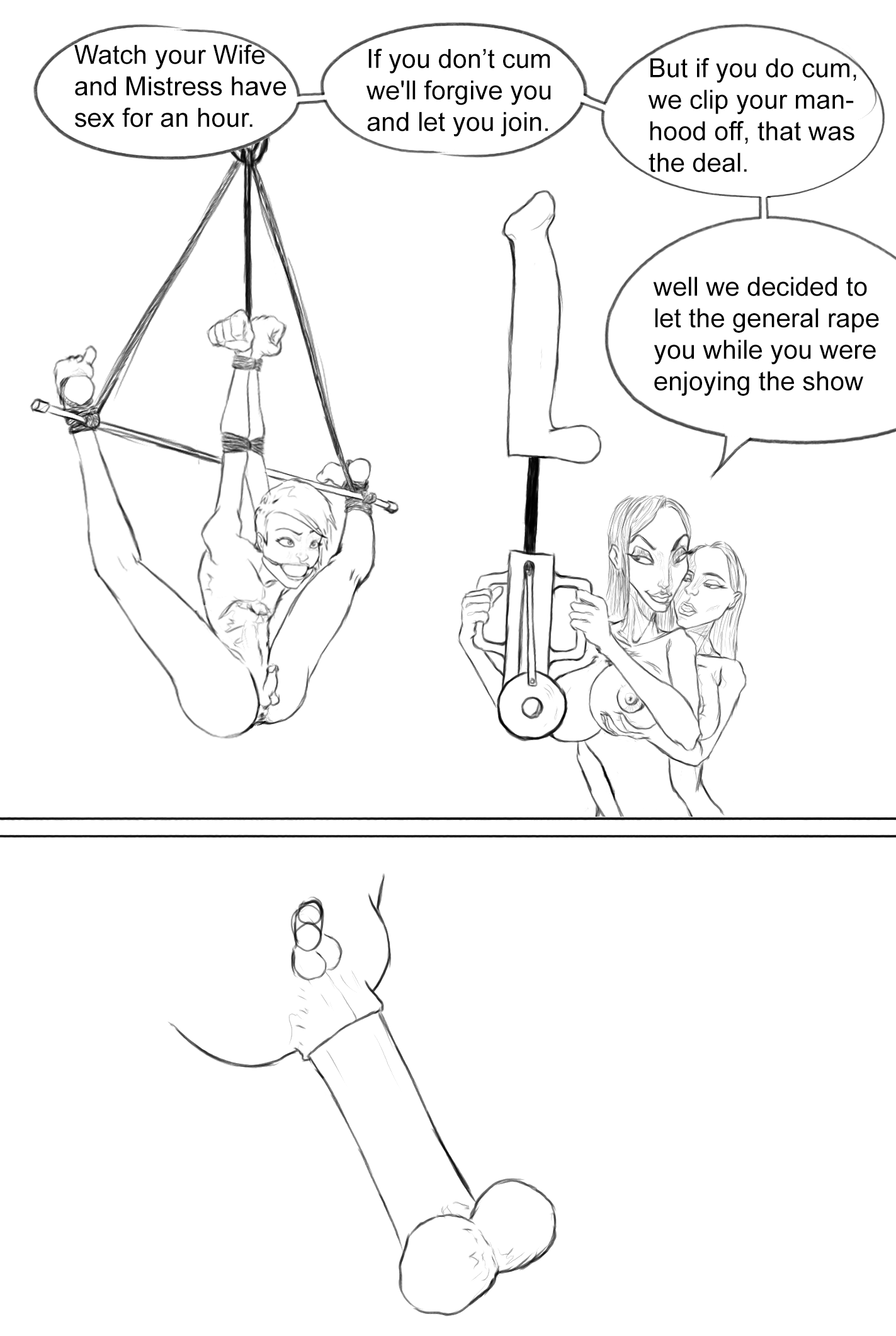 Mistress cutting slaves dick off! page 1 full