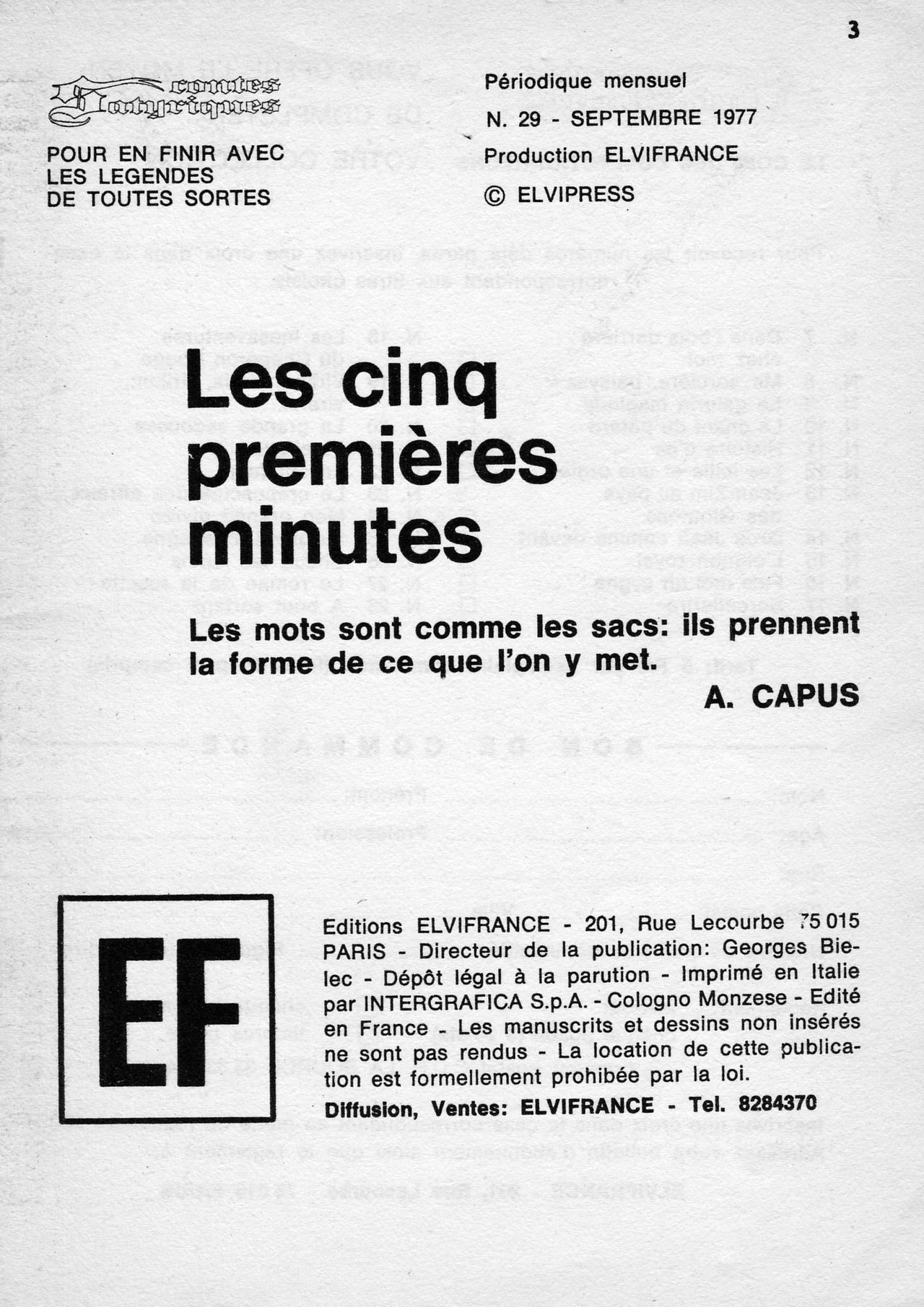 Elvifrance - Contes satyriques - 029 - Les cinq premières minutes page 3 full