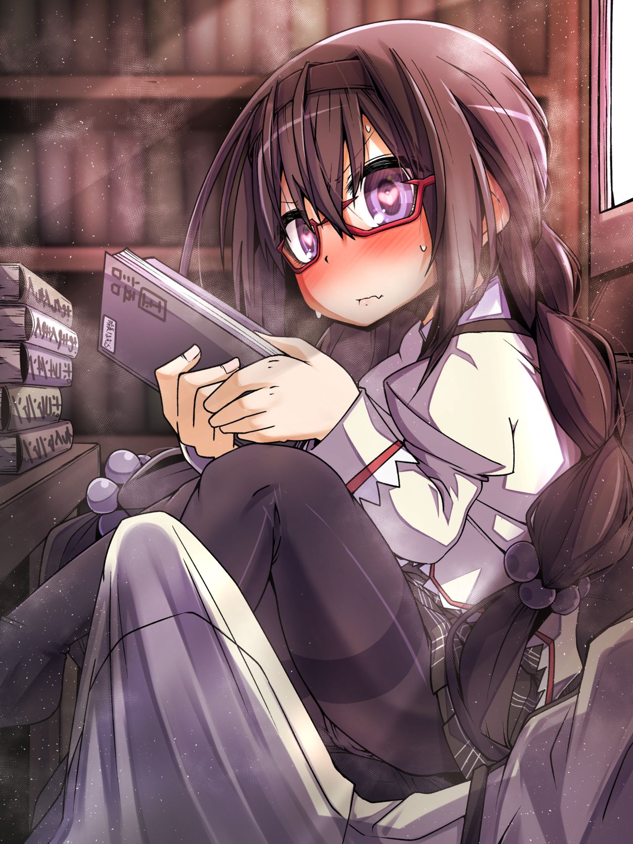 Toshoshitsu de Netetara Benkyou shiteru Furi shite Tonari ni Swatte kita Akemi Homura page 3 full