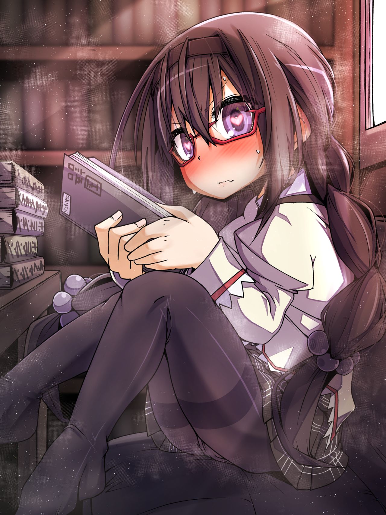 Toshoshitsu de Netetara Benkyou shiteru Furi shite Tonari ni Swatte kita Akemi Homura page 7 full