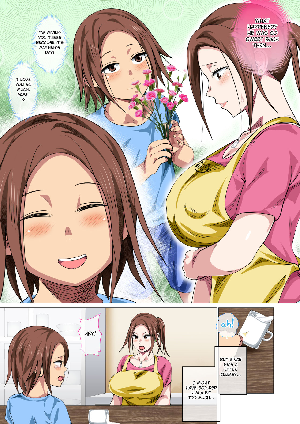 Okorinbo Mama no Amayakashi Sex de Furyou Musuko ga Kousei Shita Hanashi page 4 full