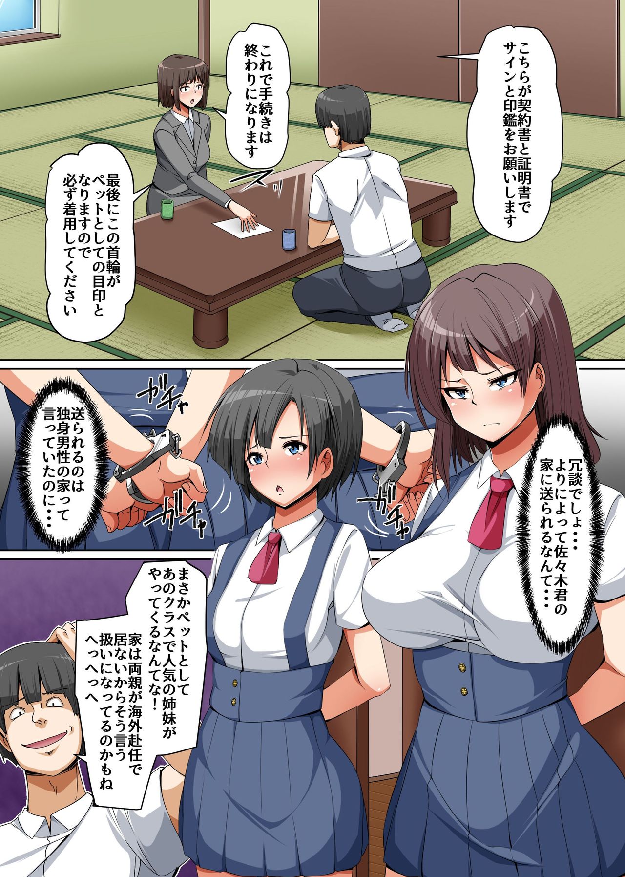 Pet to Shite Haikyuu Sareta Shimai ~Gakuen no Idol Kyonyuu Shimai o Shiiku Shite Seishori Pet to Shite Tettei Choukyou!~ page 3 full