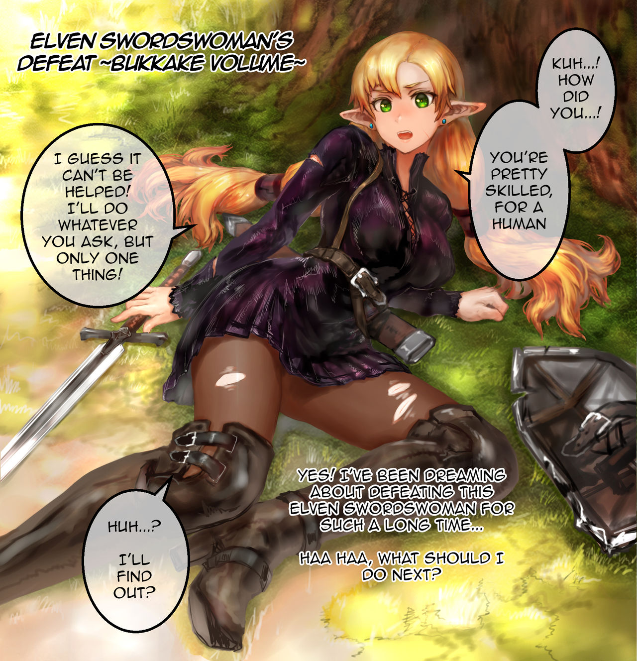 Elf Kenshi Haiboku 1 ~Bukkake Hen~ | Elven Swordswoman's Defeat - Bukkake Volume page 1 full