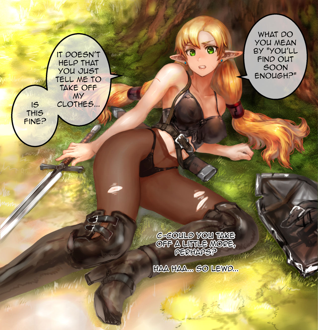 Elf Kenshi Haiboku 1 ~Bukkake Hen~ | Elven Swordswoman's Defeat - Bukkake Volume page 2 full