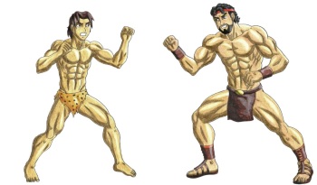 Hercules vs Korak Comic in process cover