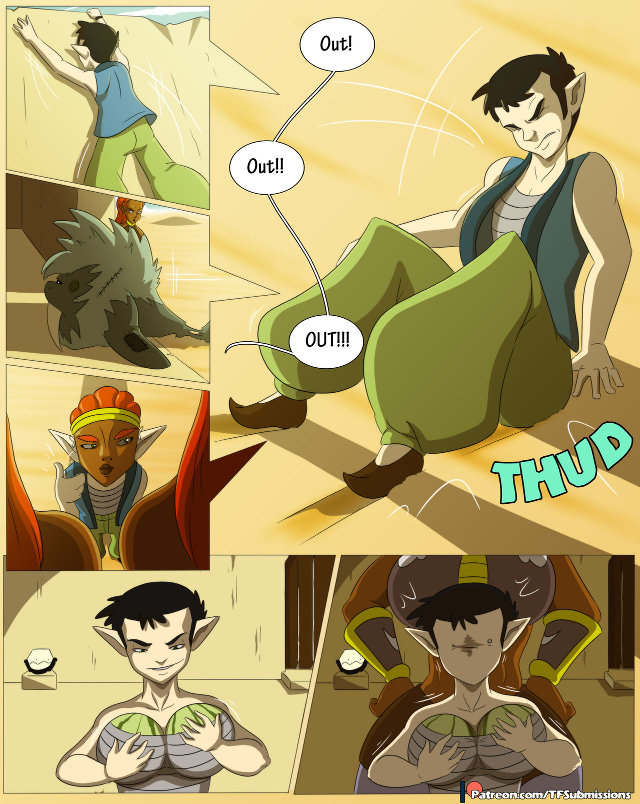 TFSubmissions -  Fitting in to the Crowd - LoZ BotW transformation gender/bender comic page 3 full