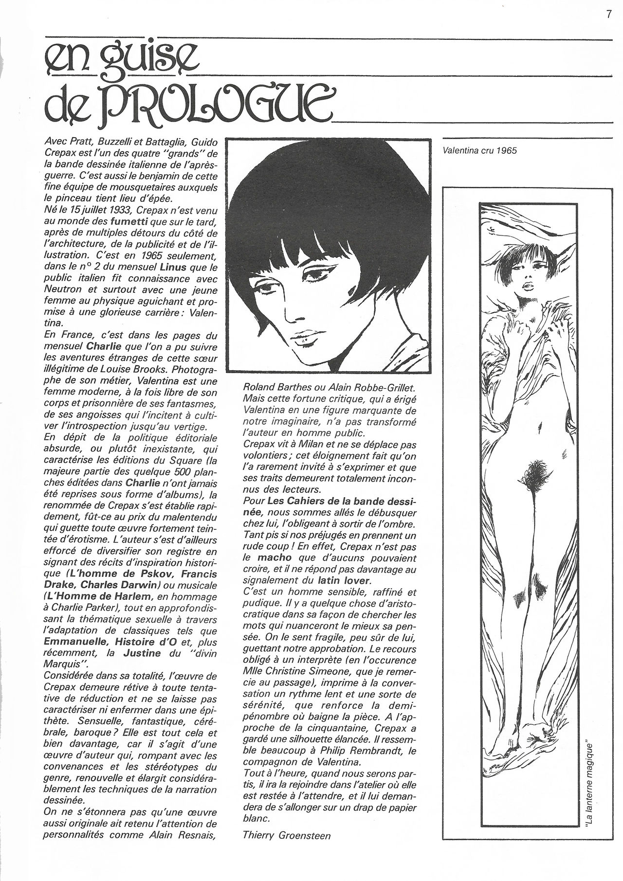CREPAX - Les cahiers de la bande dessinée n°52 page 5 full