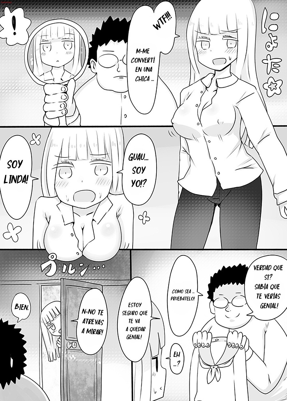 Shiraga no Danshi Koukousei ga Akuyuu ni Hamerarete Ayashii Kusuri o Nomasaretara Nyotaika Shite Shimattakeredo Nashikuzushi-teki ni SEX suru Funiki ni Natte Iru. page 9 full