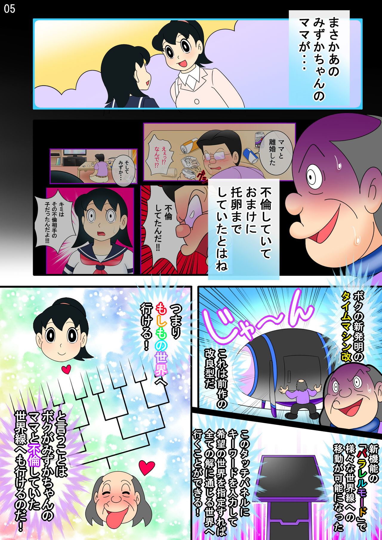 Yokubō kaihō taimu mashin aratame  kako kaihen! Furin taku tamago&amp; oyako dōji-ko-tsukuri page 5 full