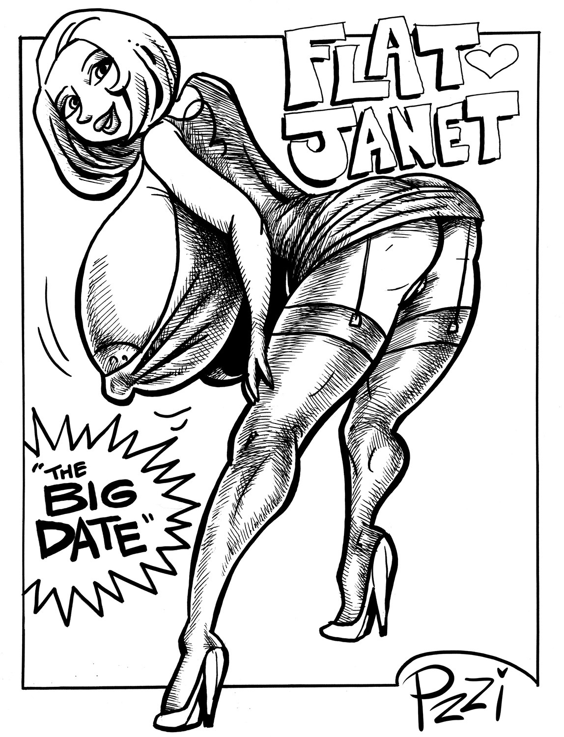 “Flat Janet” - stand alone comic 18 pages page 1 full