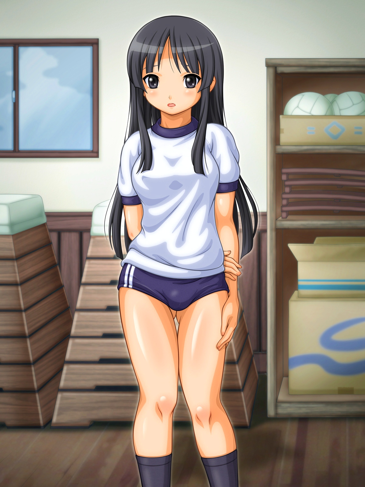 Kurokami Shoujo to Inkou Kyoushi ~Kon-iro Bloomer de no Houshuu Jugyou wo Nozoki Miru CG-shu~ page 4 full