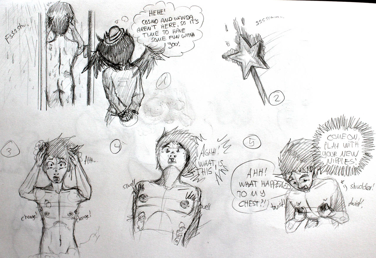 Timmy and Anti Cosmo - Shower Fun Smut Comic page 1 full