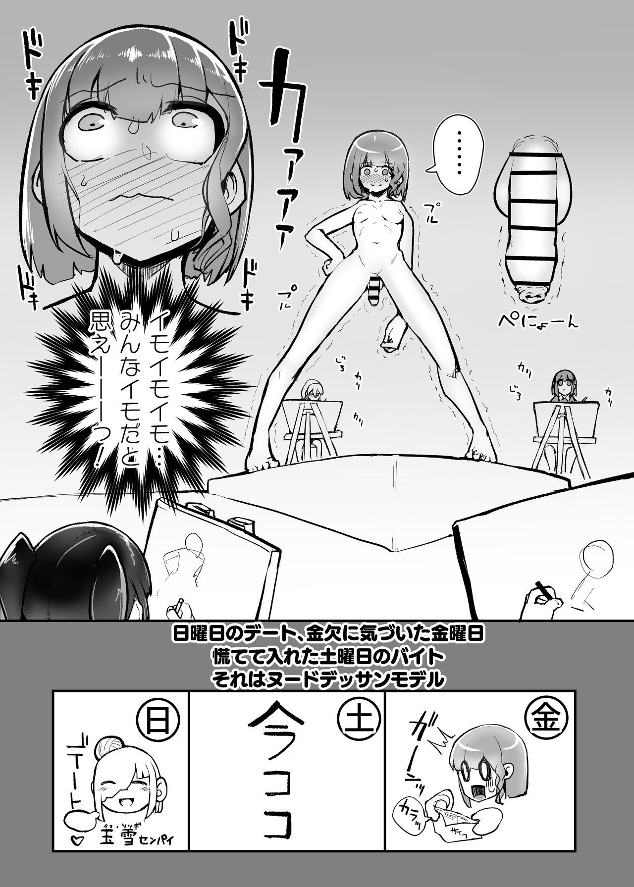 Futanari Joshi ga Nude Dessin Model no Beit o Suru Koto ni Natta no desu ga... page 2 full