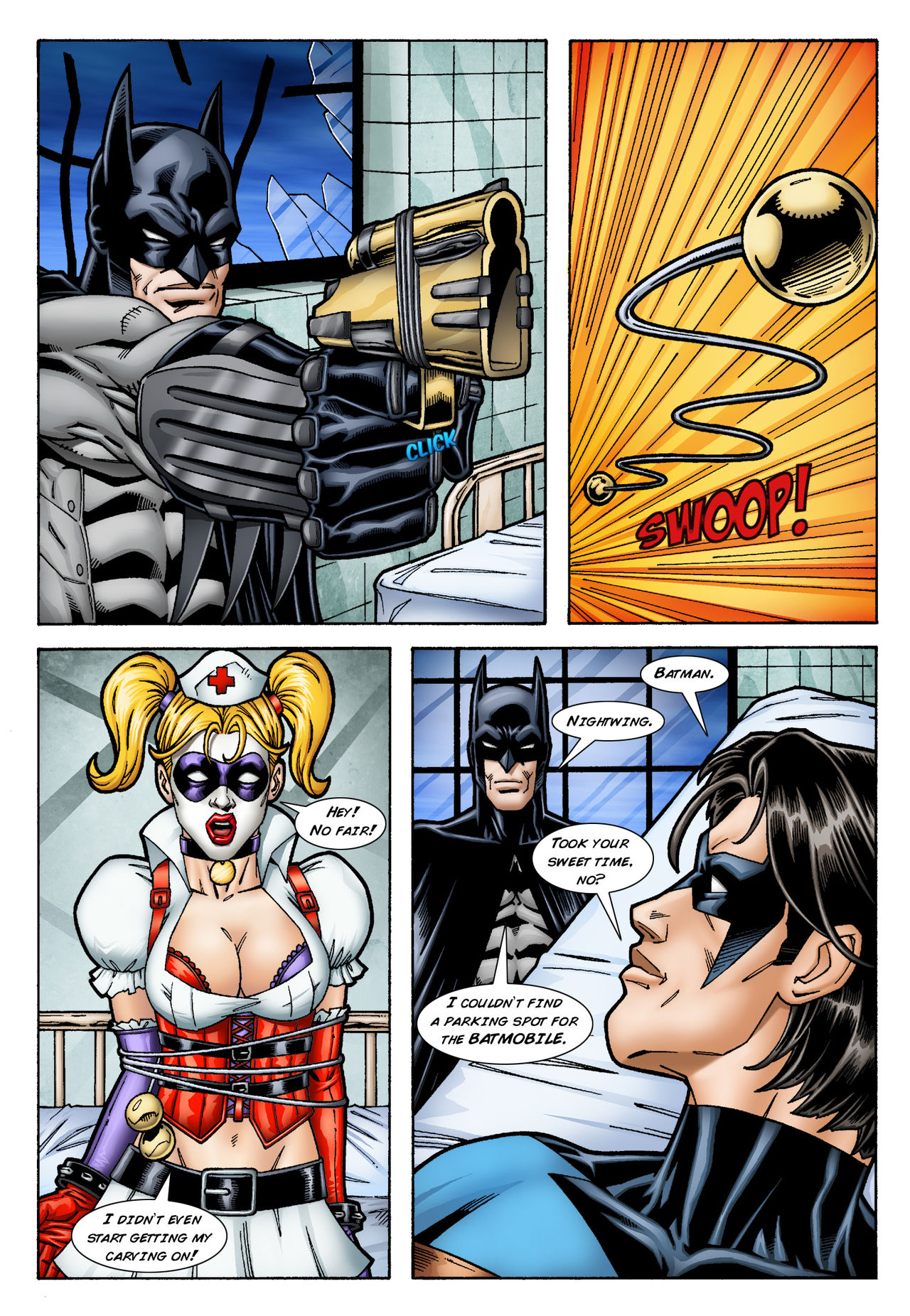 Batman and Nightwing discipline Harley Quinn page 3 full