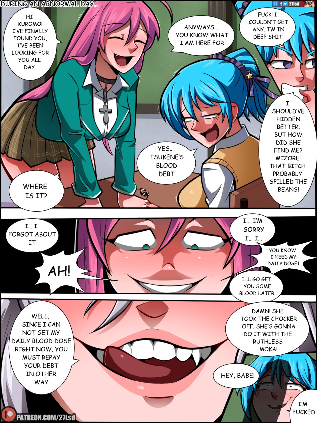 Rosario + Vampire Parody comic page 1 full