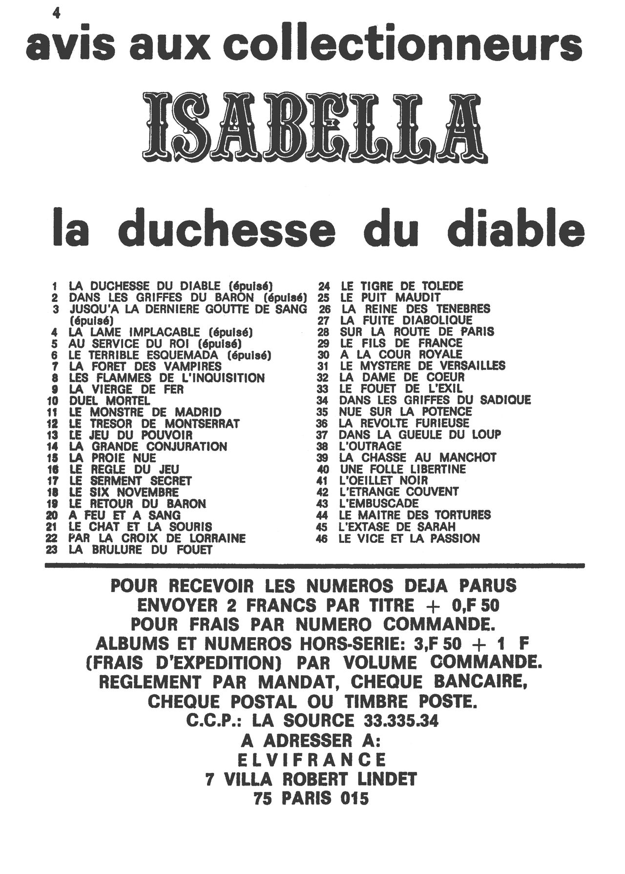 Isabella, la Duchesse du Diable - T047 - La Maison de l'Ours page 4 full