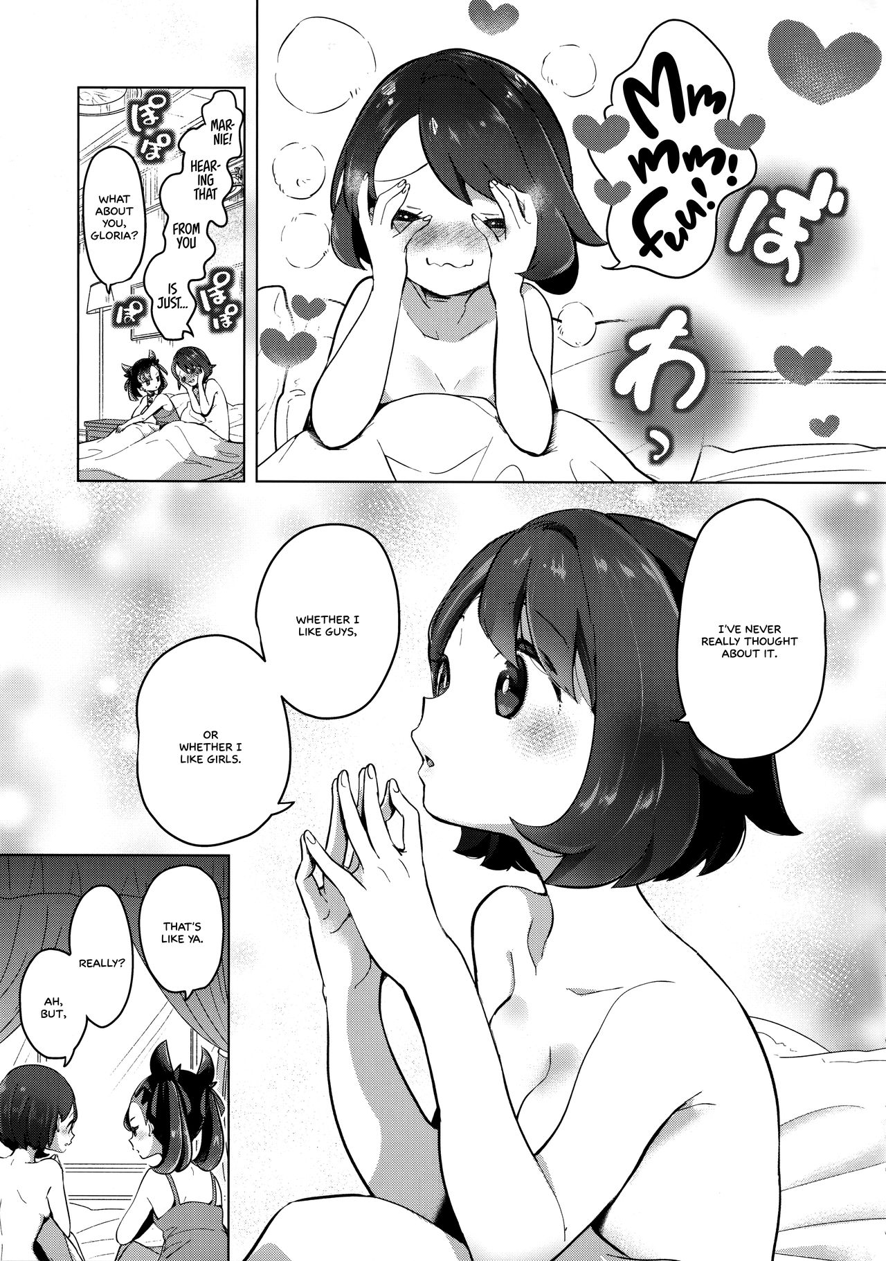 Marnie wa Yuuri kara Amai Ringo o Futatsu Moraimashita. | Marnie got Two Sweet Apples from Gloria   =White Symphony= page 4 full