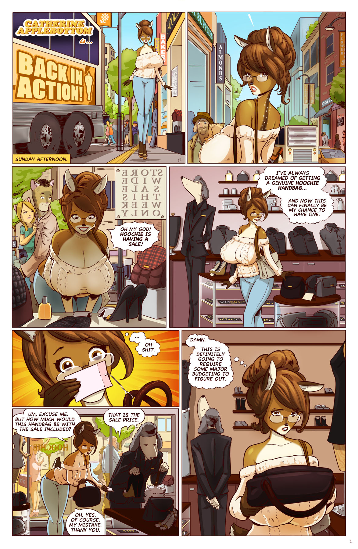 Catherine Applebottom - Back in Action! page 1 full