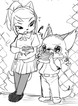 Manmosu Marimo - Kemosyota with a big dick and his girlfriend