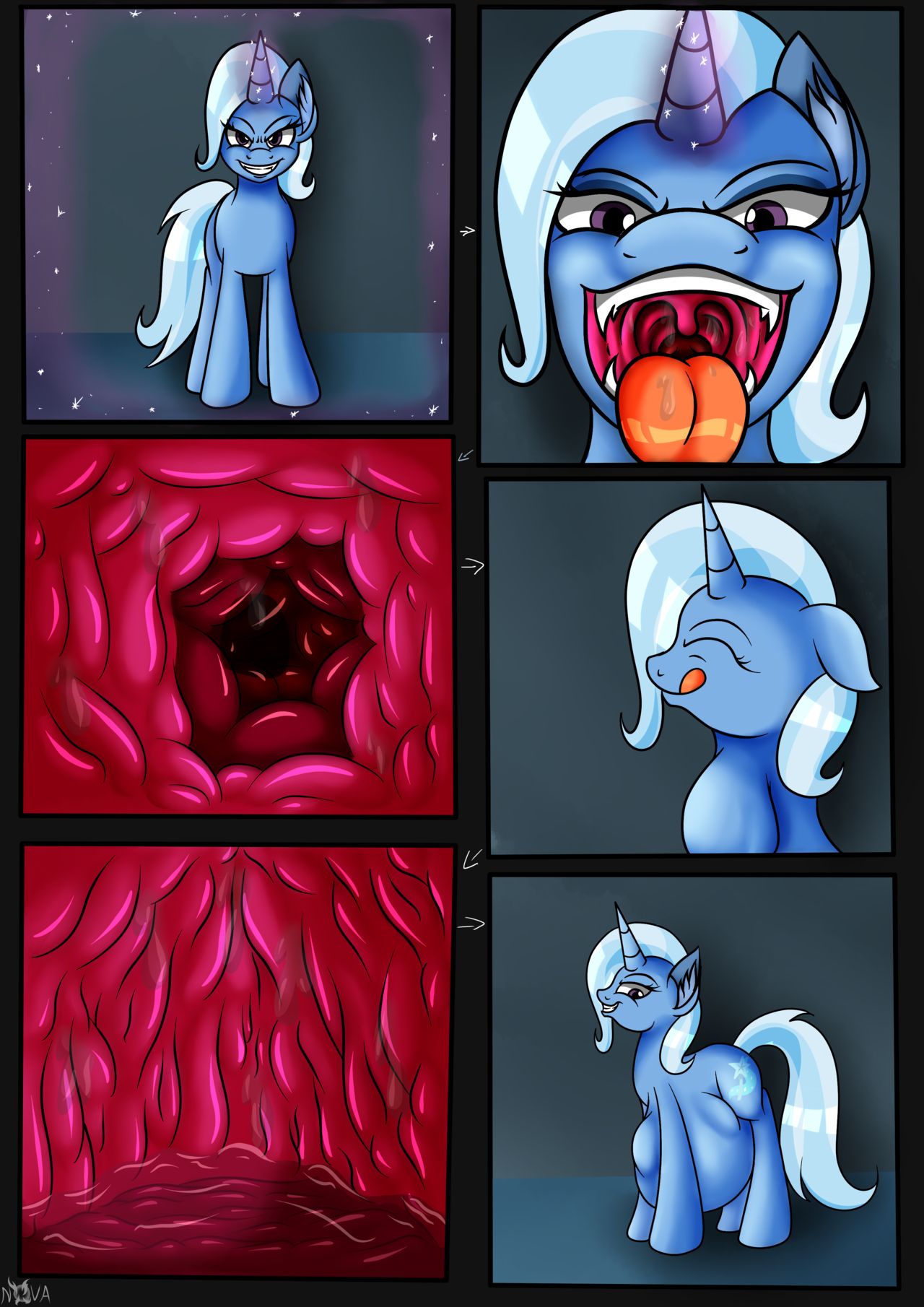 Trixie, Sunset Shimmer, and Starlight Glimmer Vore Art Collection... page 2 full