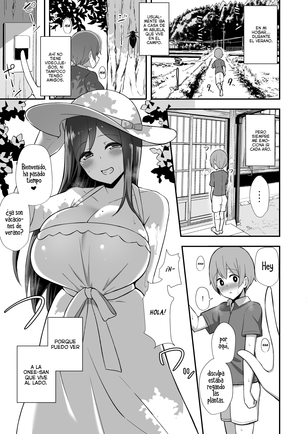 Shiro OnePi Onee-san to Babubabu Inaka Ecchi | Sexo con onee-san en su vestido de verano page 2 full
