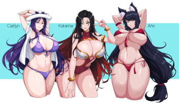 Who do you want to get your Fella from? Caitlyn, Katarina, Ahri | 누구한테 펠라를 받고 싶으신가요? 케이틀린, 카타리나, 아리 cover