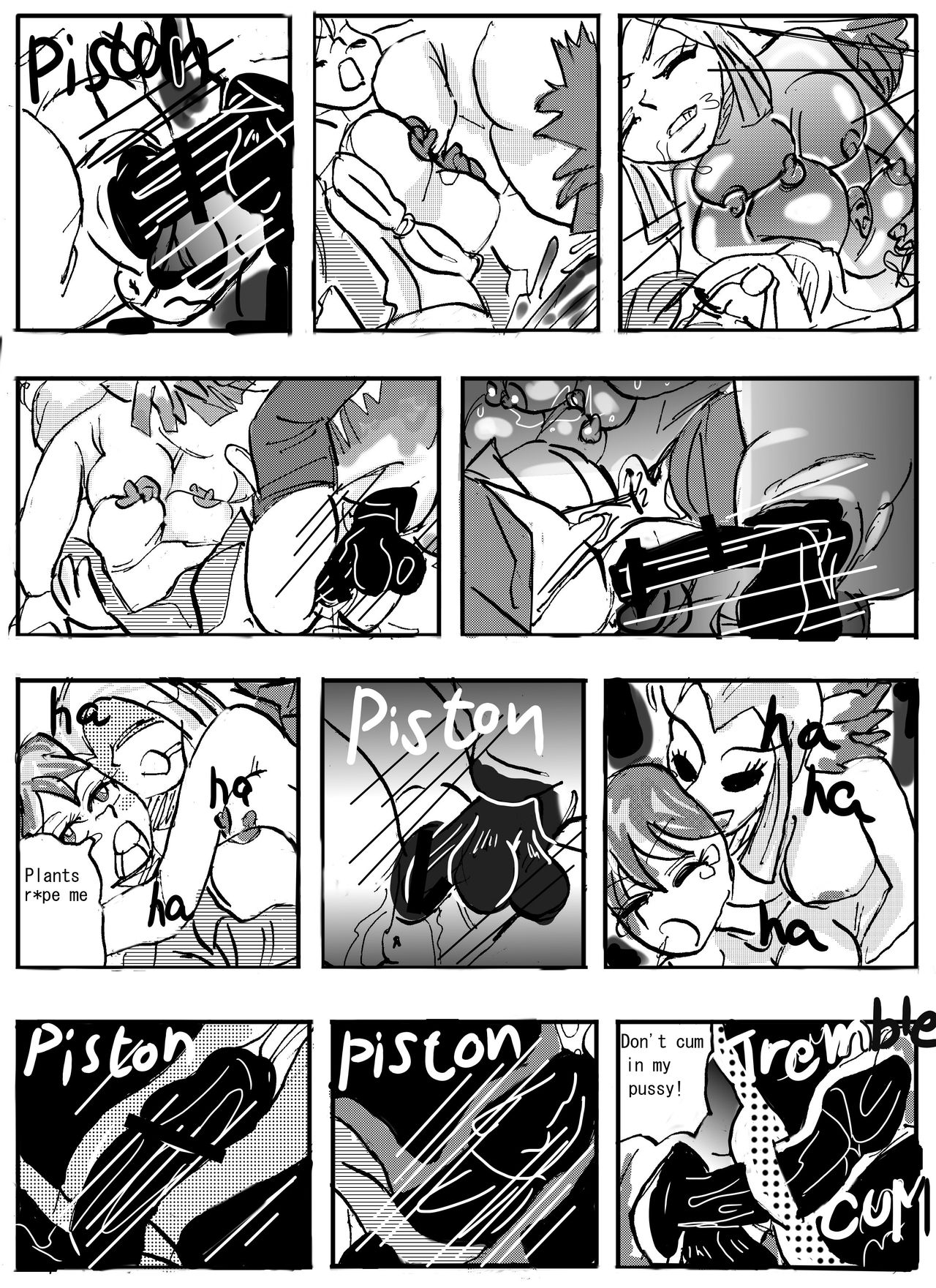 Flower vore "Human and plant heterosexual ra*e and seed bed" page 9 full