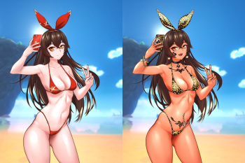 Genshin_Amber_swimsuits cover