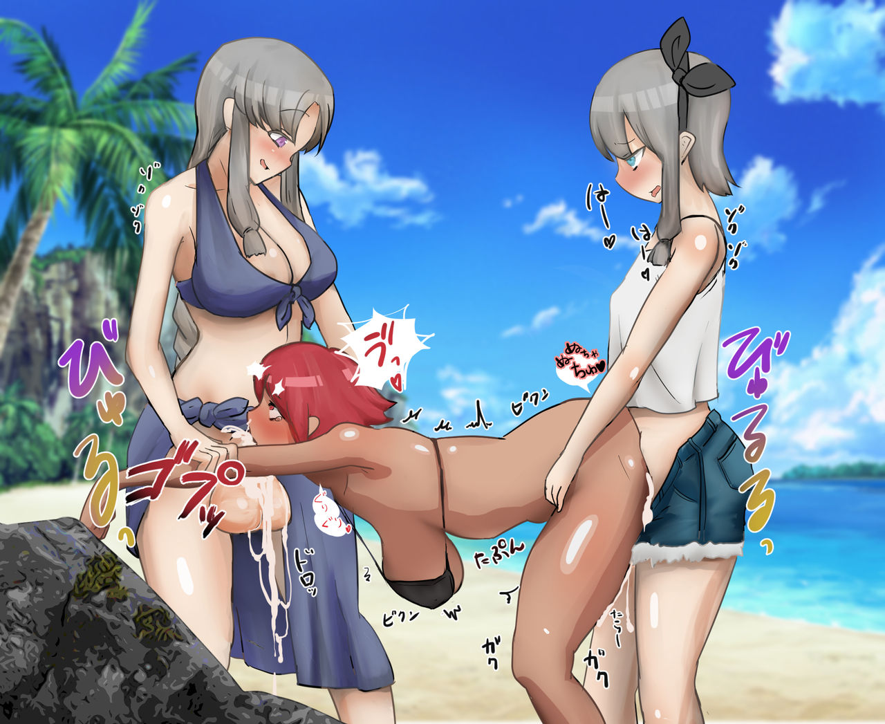 FUTA x FUTA Kasshoku Bakune Futanari ga Yarichin Futanari Shimai ni Yararechau Hanashi page 7 full