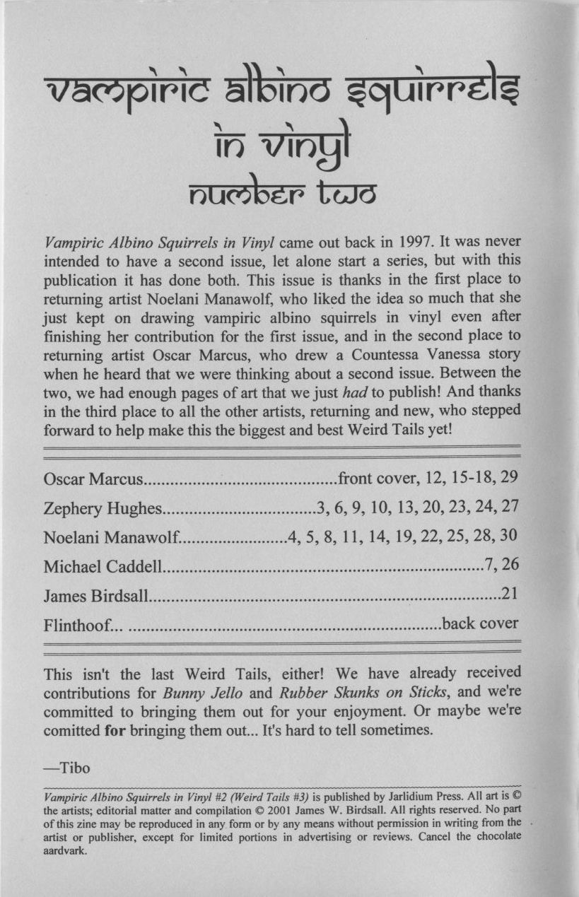 Vampiric Albino Squirrels in Vinyl, Vol.2 page 2 full