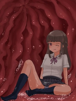 A girl being digested