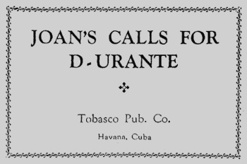 Joan's Call for Durante cover
