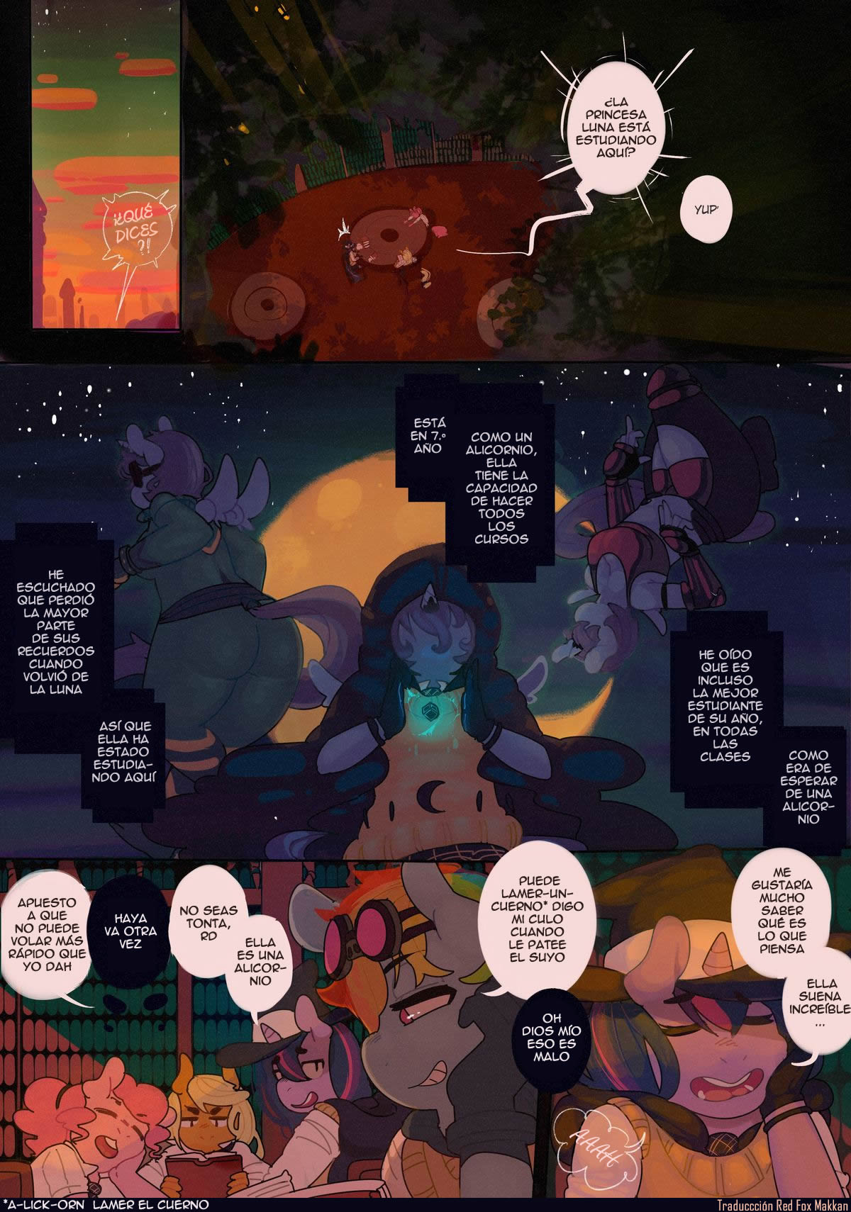 Academia Pony Capitulo 4: El lado Oscuro de La Luna page 1 full
