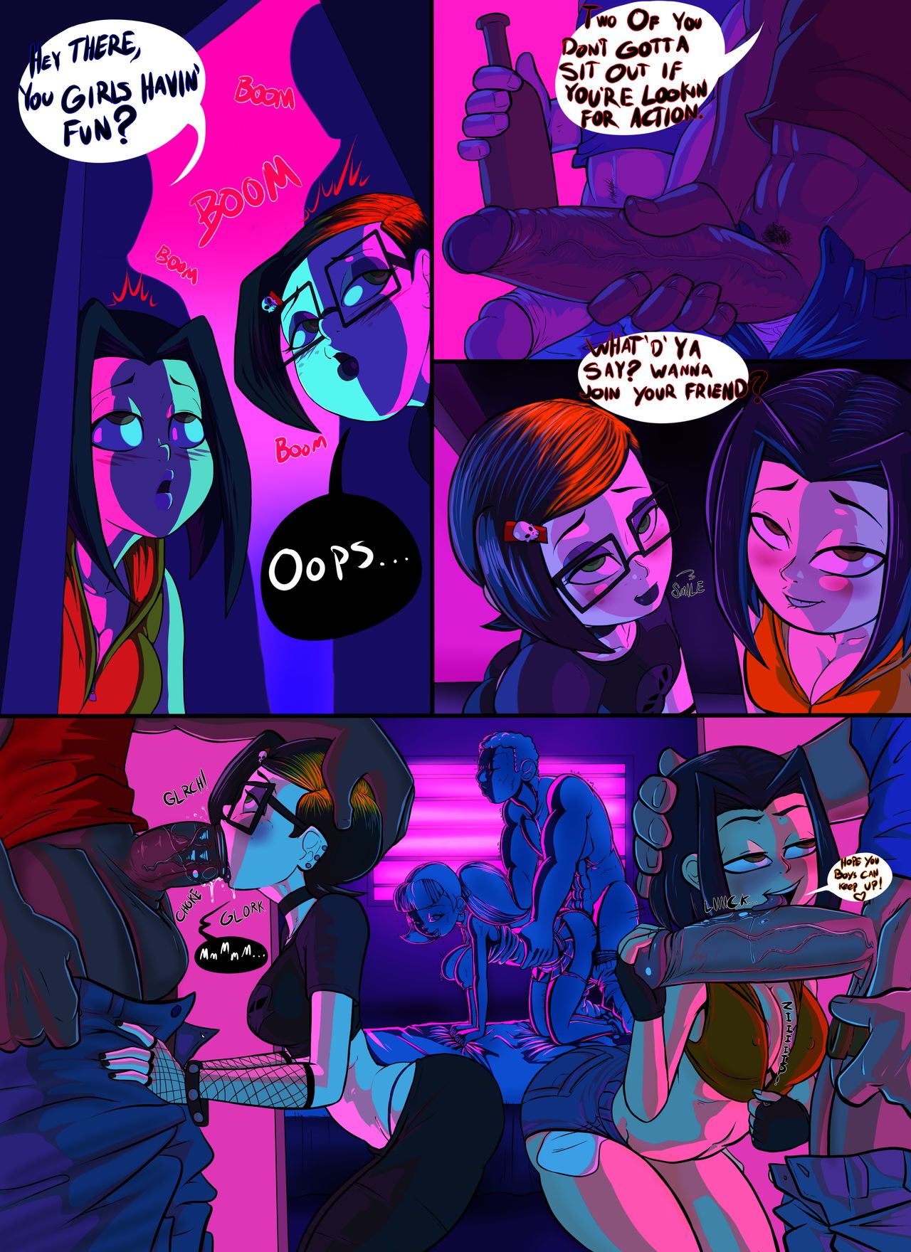 Cartoon College Party page 3 full