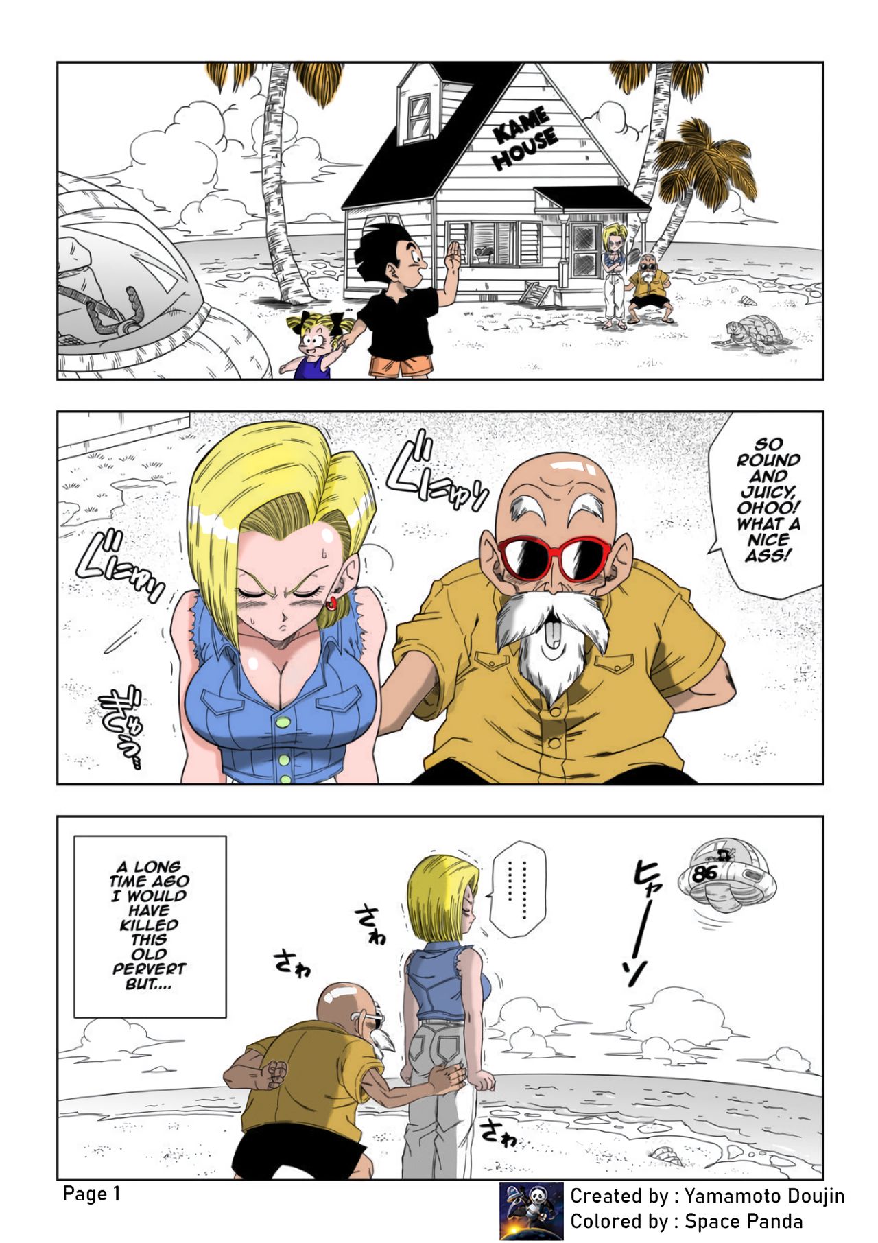 18-gou vs Kame Sennin | Android n18 VS Kamesennin page 2 full
