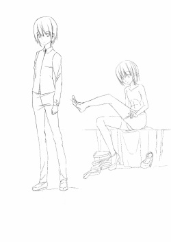 Little brother and his big sister