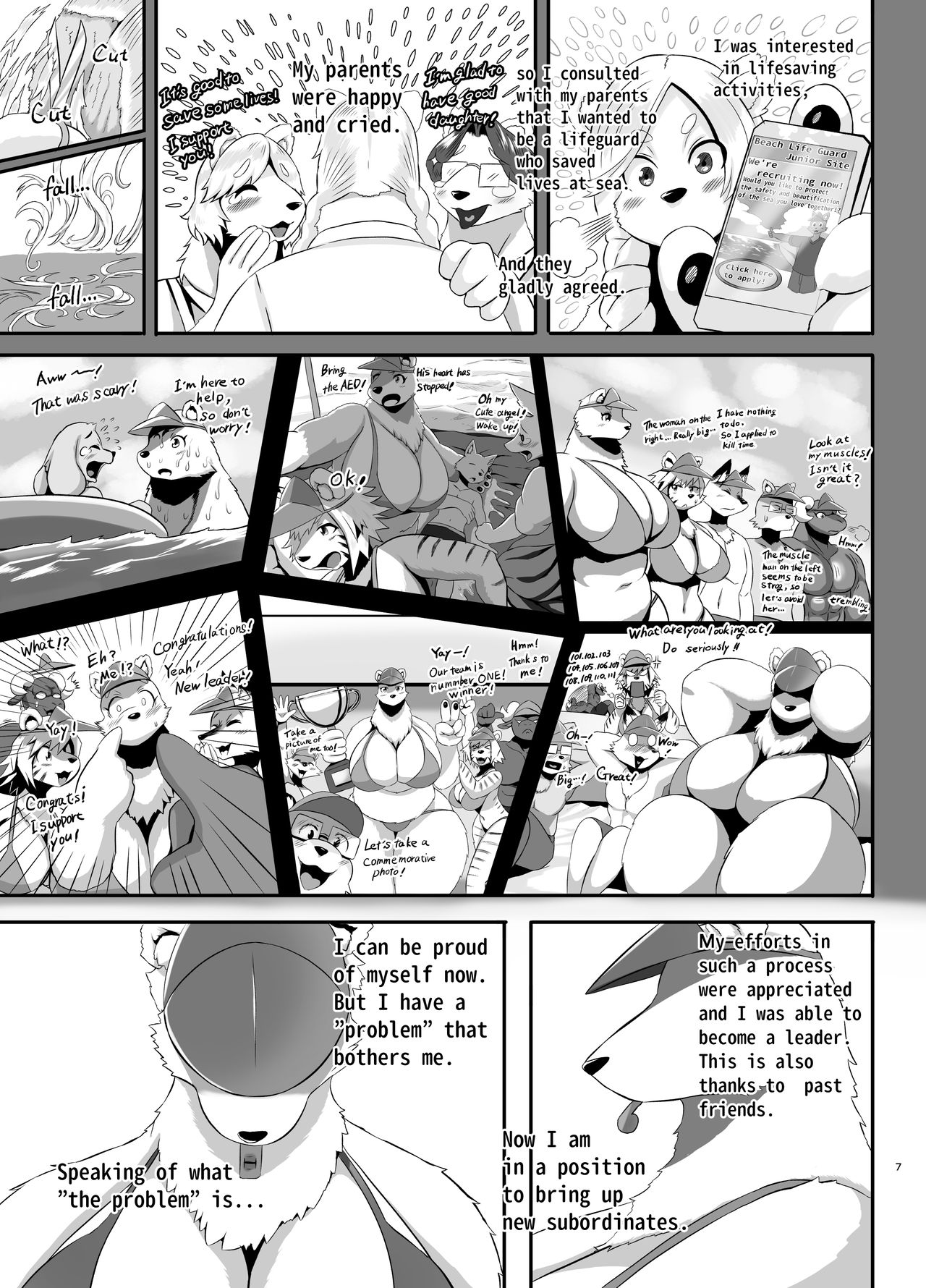 Beach Life Guard 30years old Polar bear woman First love Main story page 7 full