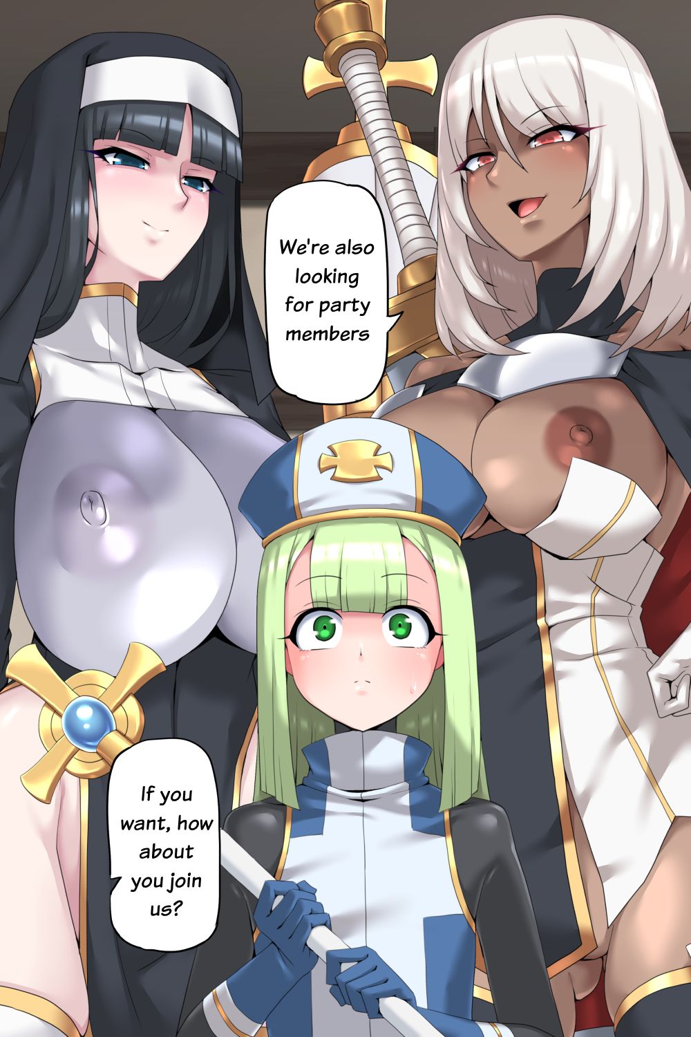 Otoko Souryo to Futari no Eiyuu | The Femboy Priest And The 2  Heroes page 6 full