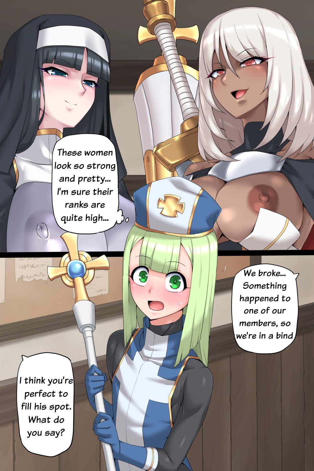 Otoko Souryo to Futari no Eiyuu | The Femboy Priest And The 2  Heroes page 8 full
