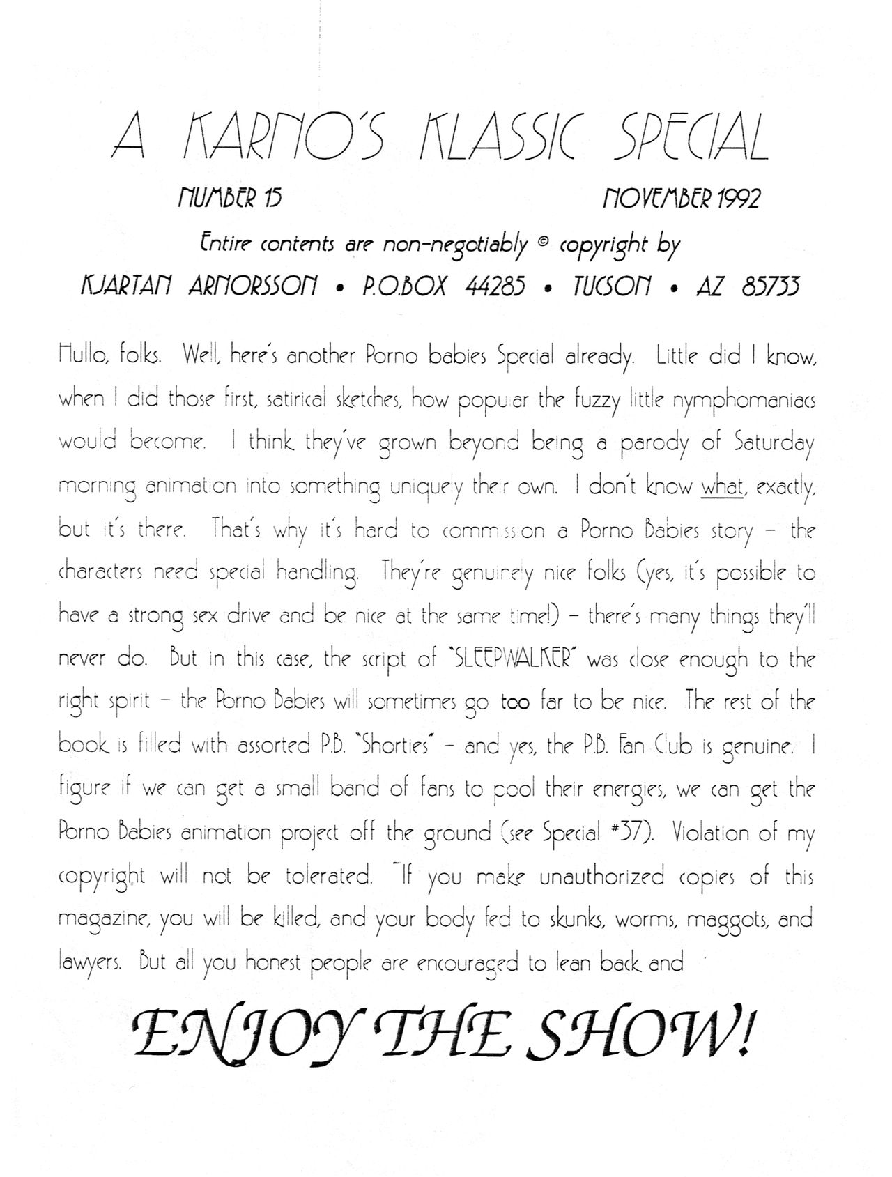 Karno's Klassics Special №15: PB Magazine page 2 full
