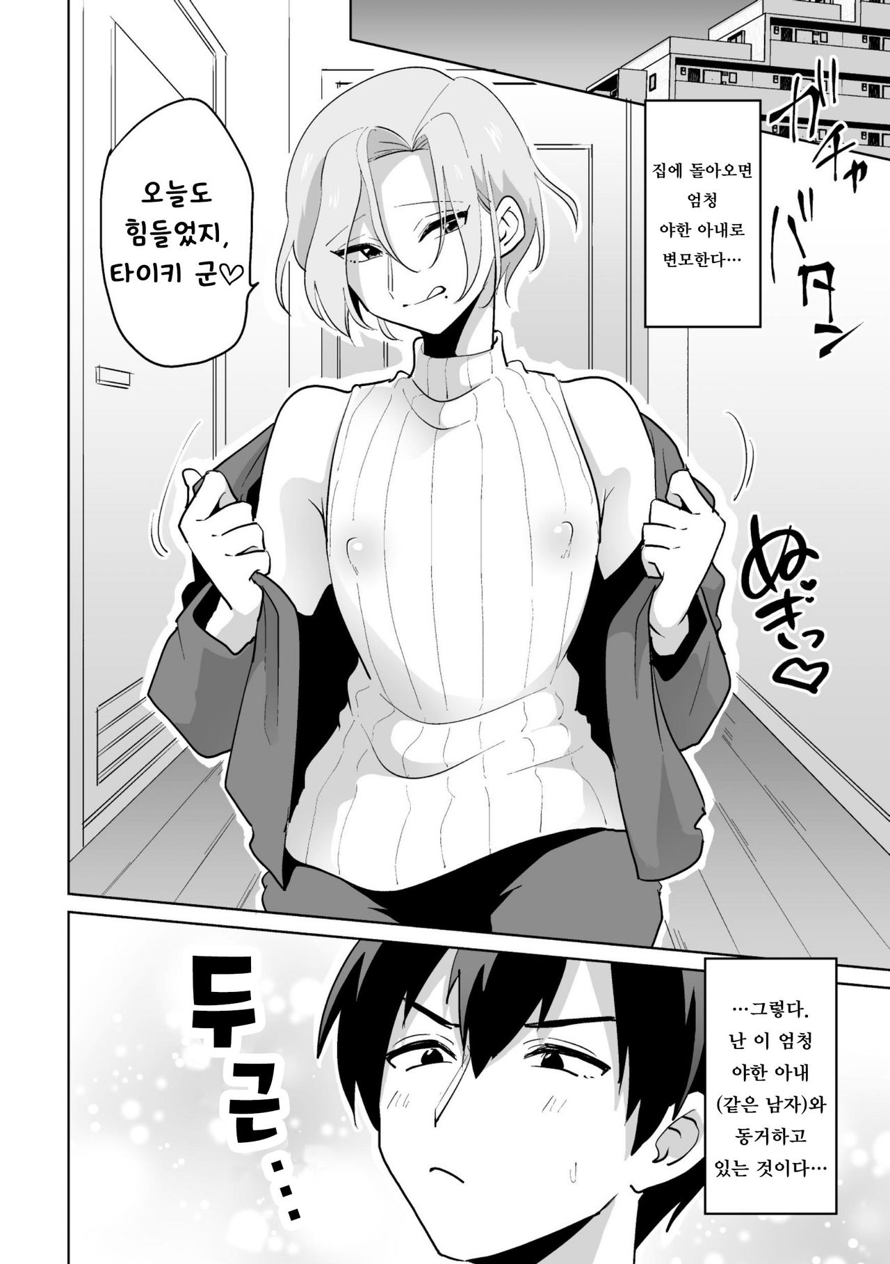 Ie ni Kaeru to Douryou ga Eroi Tsuma ♂ ni Henbou Shimasu | 집에 돌아가면 동료가 에로한 아내로 변모합니다 page 4 full